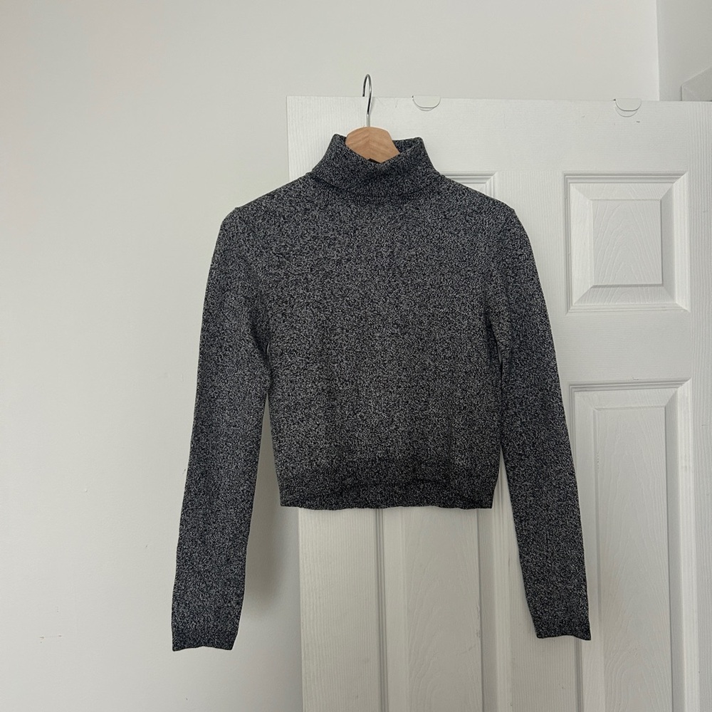 Sunday Best Charcoal Cropped Turtleneck Sweater